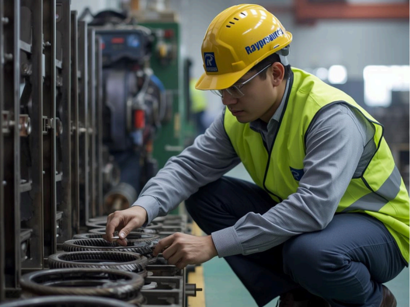 RayPro Sourcing Manager Inspecting Machinery Quality in China Factory